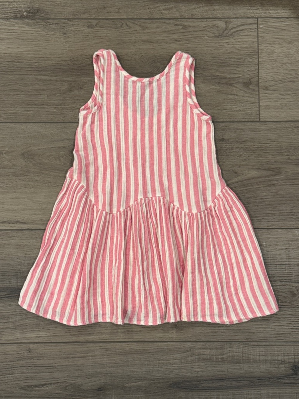 Zara Pink and White Striped Sleeveless Dress